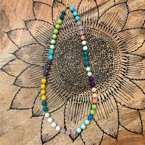 Handmade Anthropologie Style Multicolor Beaded Necklace
